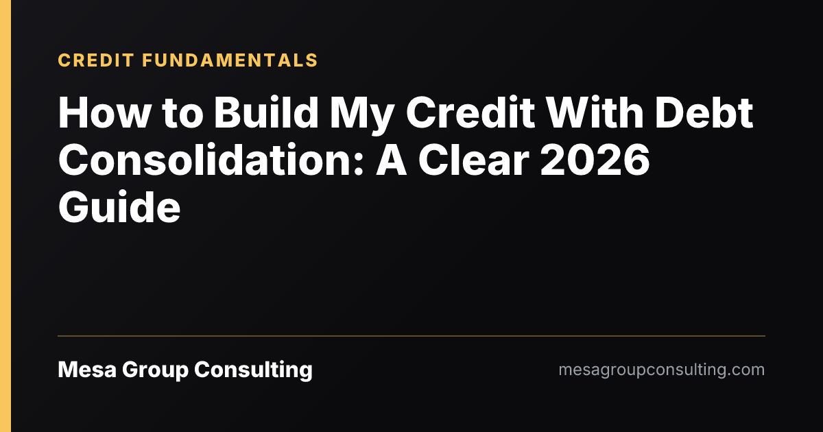 How to Build My Credit With Debt Consolidation: A Clear 2026 Guide
