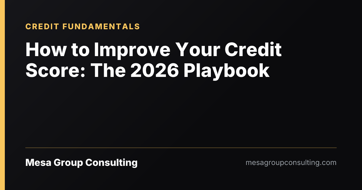 How to Improve Your Credit Score: The 2026 Playbook