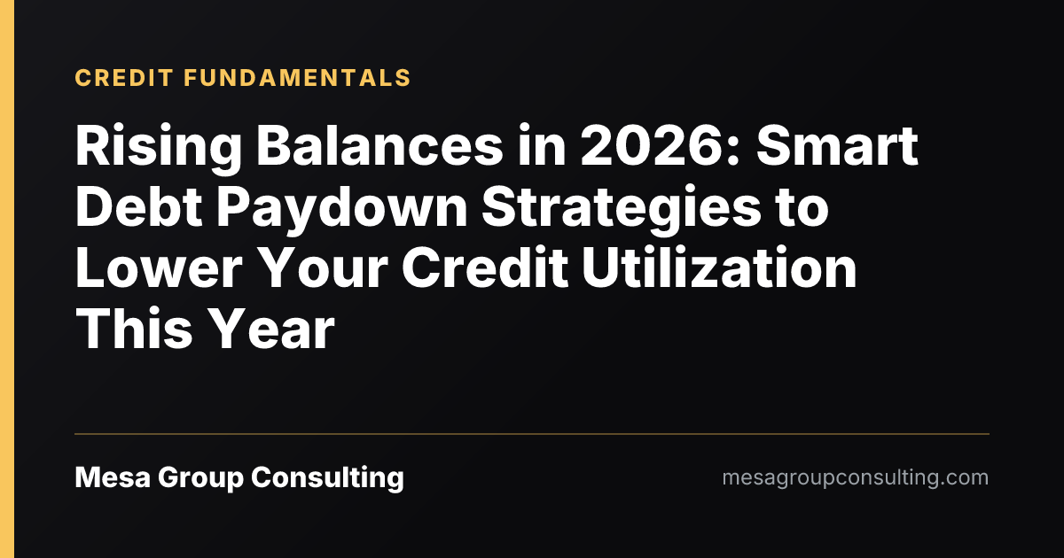 Rising Balances in 2026: Smart Debt Paydown Strategies to Lower Your Credit Utilization This Year