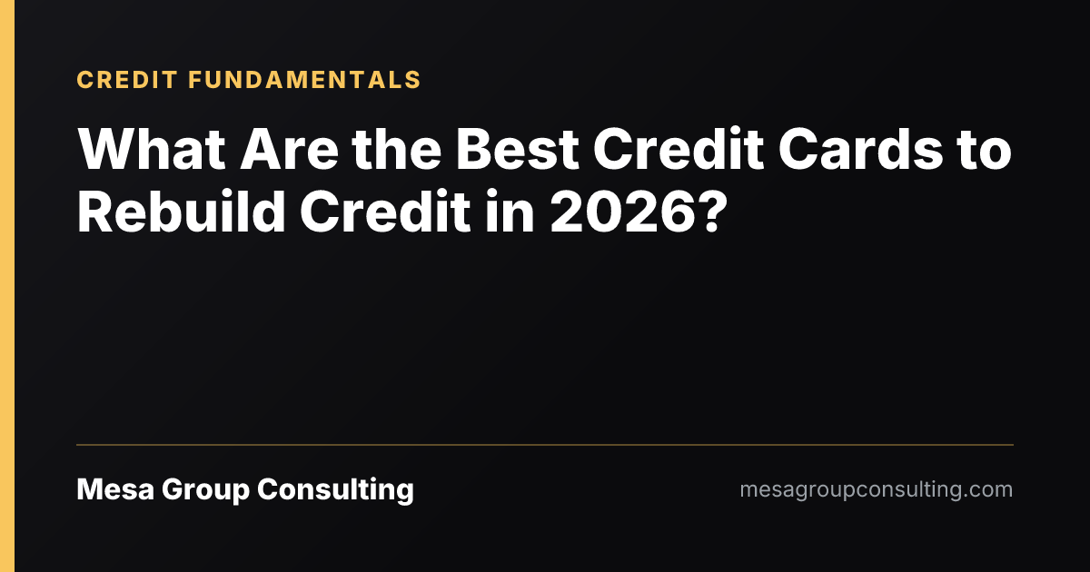 What Are the Best Credit Cards to Rebuild Credit in 2026?