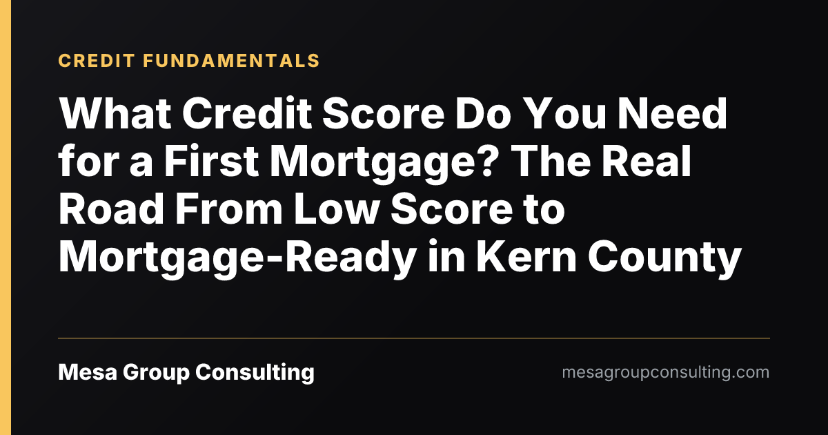 What Credit Score Do You Need for a First Mortgage? The Real Road From Low Score to Mortgage-Ready in Kern County