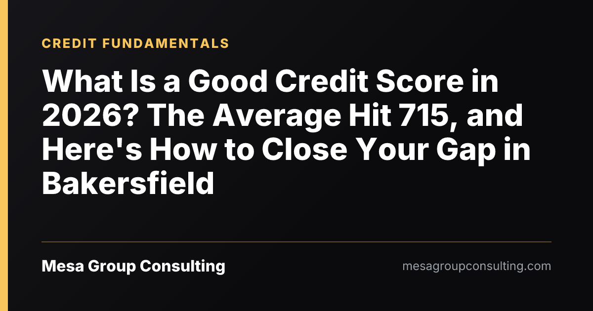 What Is a Good Credit Score in 2026? The Average Hit 715, and Here's How to Close Your Gap in Bakersfield