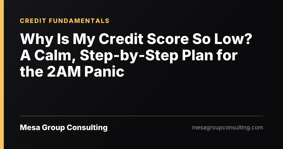 Why Is My Credit Score So Low? A Calm, Step-by-Step Plan for the 2AM Panic