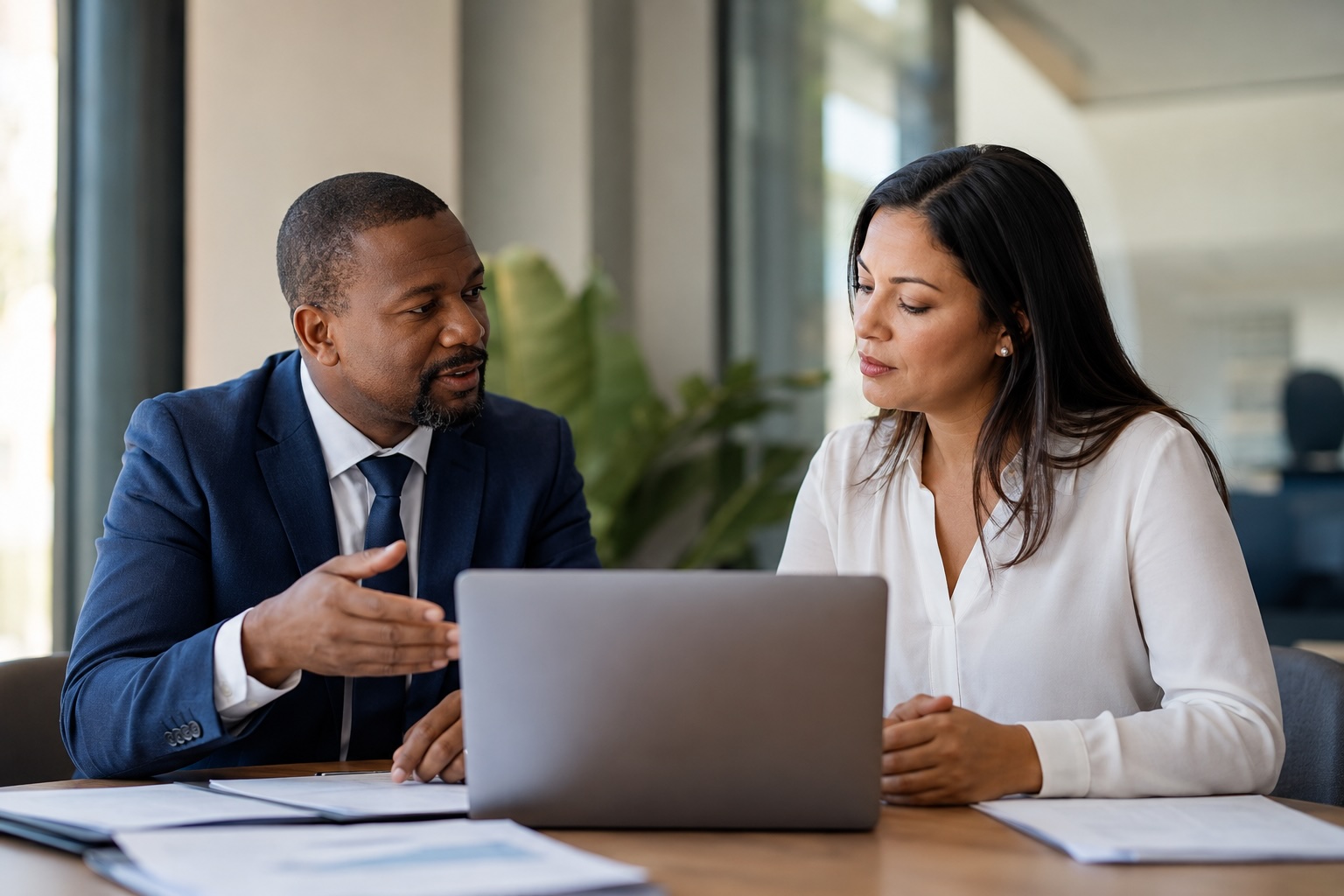 Mesa Group Consulting advisors in a funding consultation with a business owner