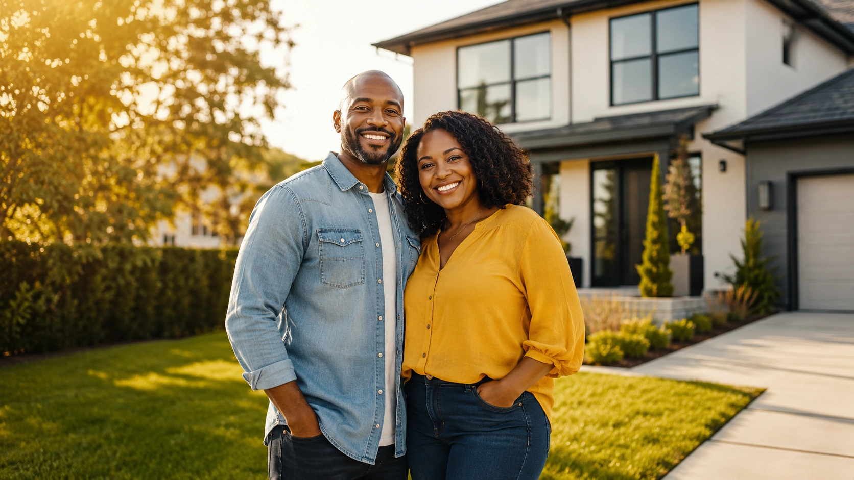 Couple looking toward a bright future with the life they deserve now that their credit is restored