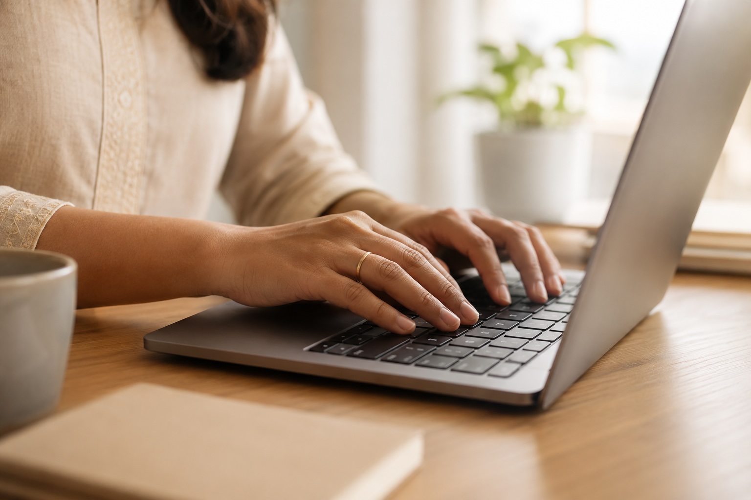 Hands open on a keyboard — ready to start your Creditily credit repair journey